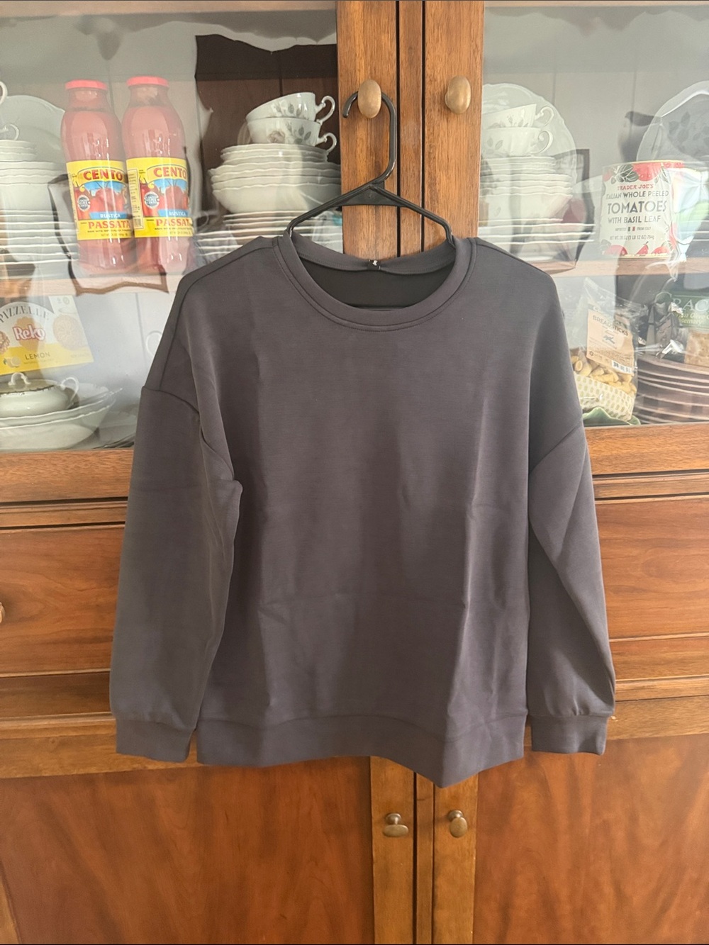 Women's Crewneck Sweatshirt - Charcoal Gray